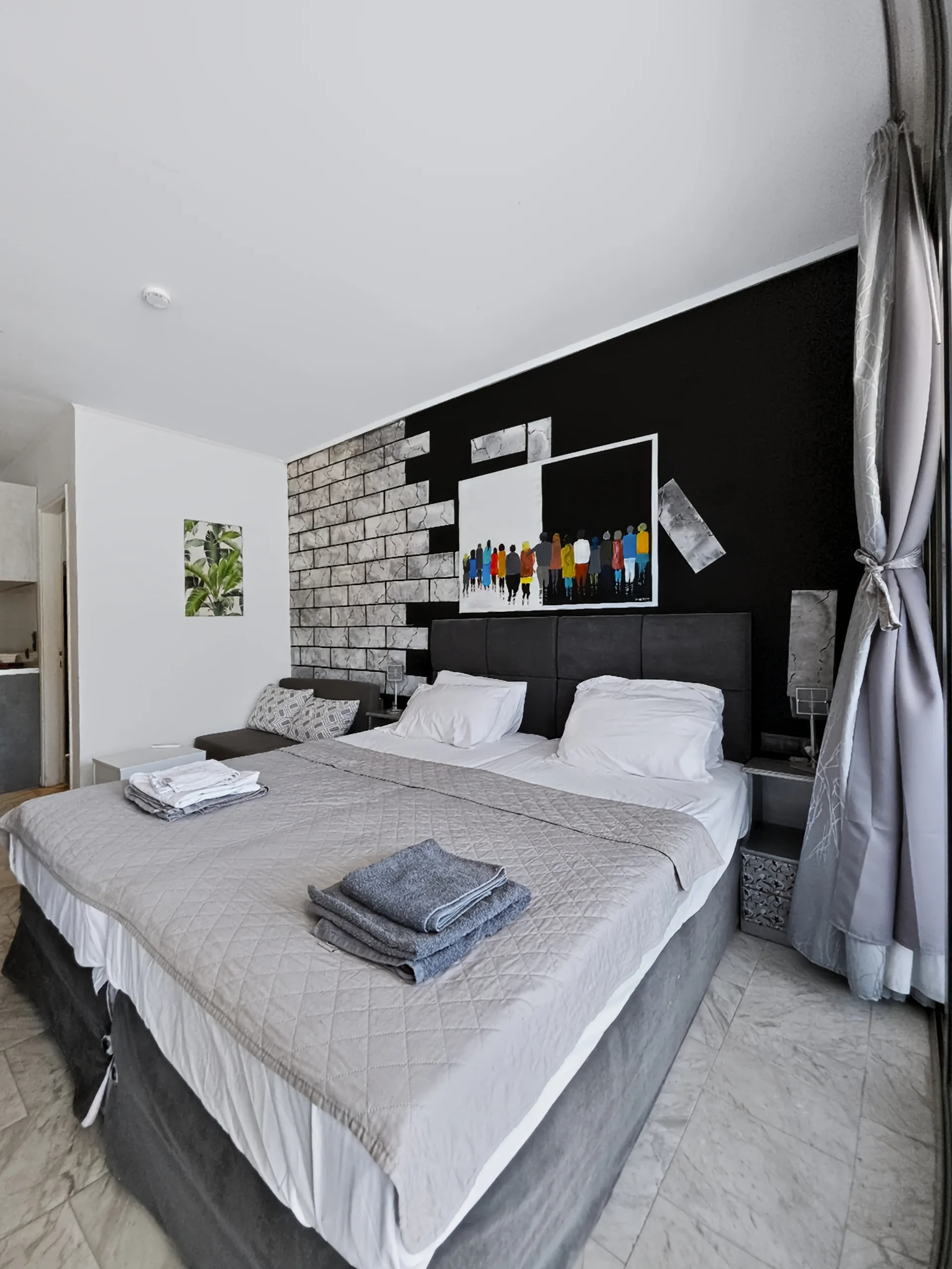 Studio 17: open-plan sleeping and living area at Chakalaka Resort